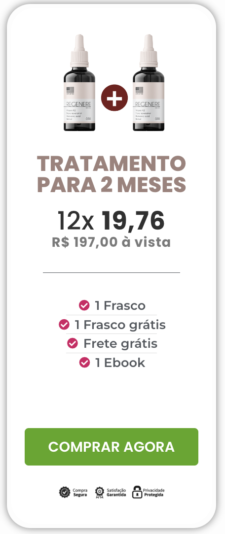 1 Regenere Drops promoção + 1 grátis - Vitamina K2 + TransResveratrol + Ácido Hialurônico + Verisol + Retinol